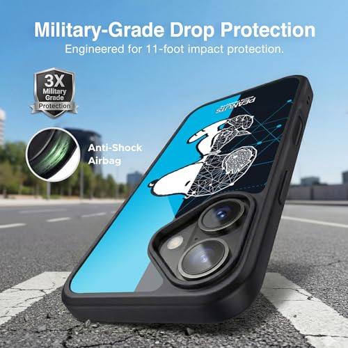 Coque de qualité militaire pour iPhone 17 - Peanuts Snoopy Géométrique