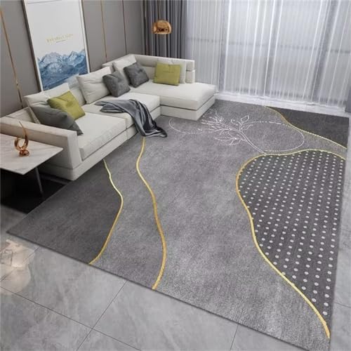 Tapis de salon moderne gris doux et lavable pour bébé - 2