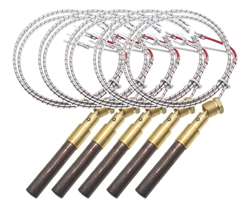 5 pcs 24\" Aluminum 750mv Thermopile Generator Replacement for Fireplace Thermopile Replacement Fireplace&Stove Accessories,Fire Gas Stoves Heat&Glo Gas Stoves Oven Water Heater&Frying Furnace
