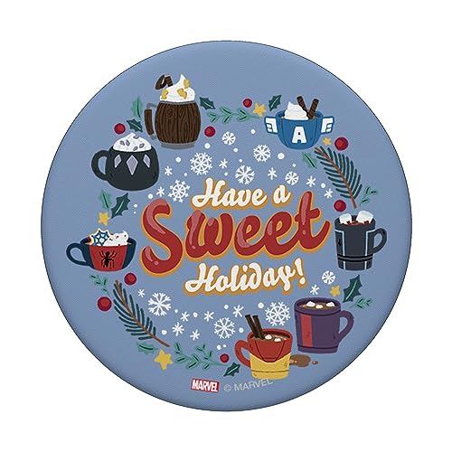 Marvel Avengers Christmas Hot Chocolate Have a Sweet Holiday PopSockets Swappable PopGrip, Black - Image 3