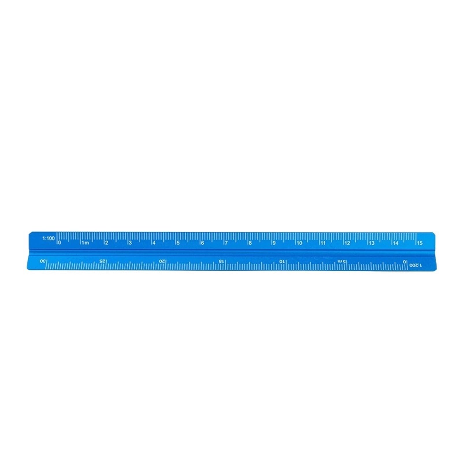 Architectural Scale Ruler 15cm Aluminum Triangular Scale Ruler - Student Architectural Measuring Tool for Drawing & Engineering(Blue)