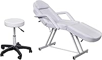 Vista 1 de Profesional multiusos Spa Facial Cama Tatuaje Cama Salón Belleza Cama con Taburete Blanco