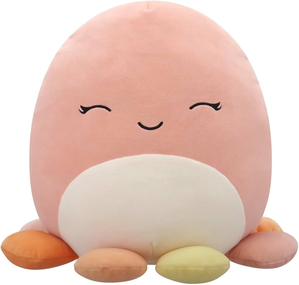 Squishmallows 原始 12 英寸快樂桃子章魚 Melina – 官方 Jazwares 毛絨玩具（中號）