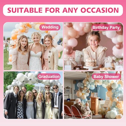 Image of Bezente Balloon Arch Kit, 98.4ft Balloon Decorating Garland Tape Strips and 600pcs Glue Point Dot Stickers for Wedding Birthday Baby Shower Party Decorations