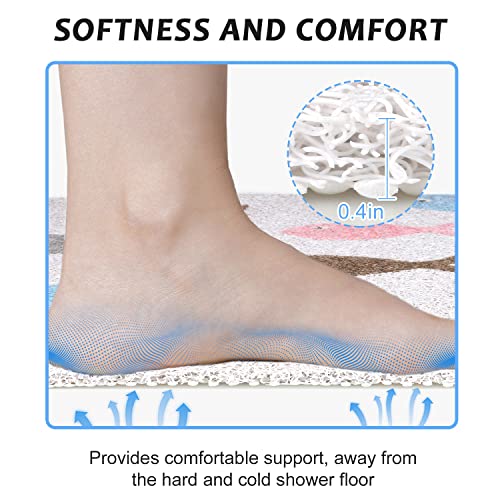 Shower Mat Bath Mat Non Slip Anti Mould Bathroom Bath Mat for Inside Bath Soft PVC Loofah Shower Mat for Inside Shower with Excellent Permeability - Image 2