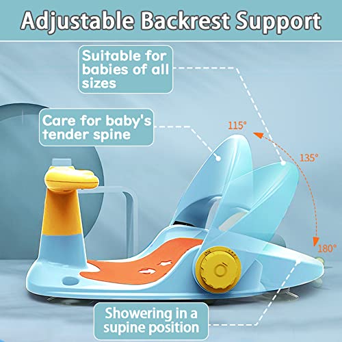 Xifaminy Baby Bathtub Seat For Sit Up Infant Toddler Bath Seat Shower Chair With Adjustable Backrest Support, Suction Cups, Non-Slip Mat For 6-18 Months #TOP3