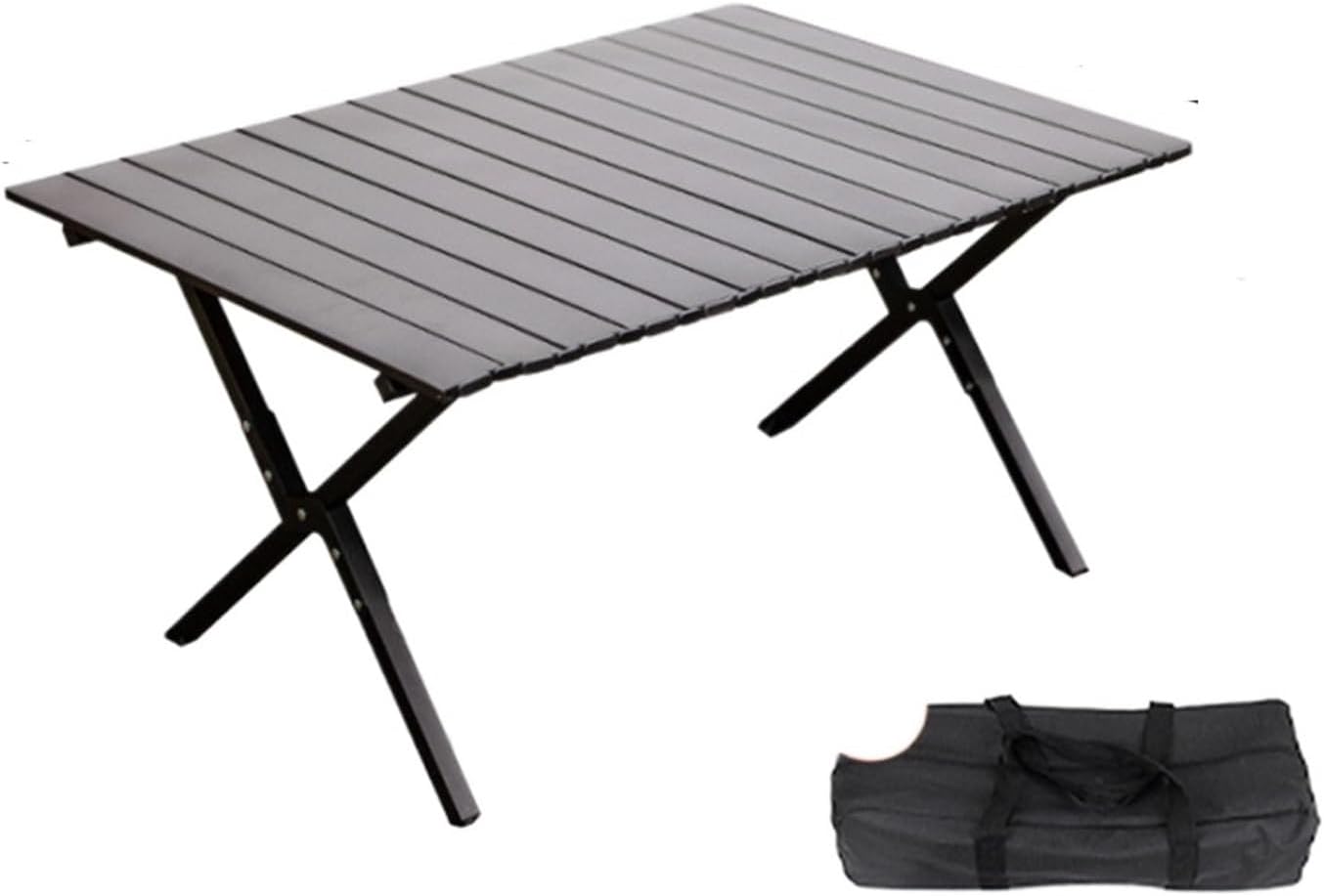Folding Dining Table Furniture Retractable Travel Tourist Table Outing Aluminum Alloy Camping Portable Folding Table Picnic BBQ Outdoor Tables (Color : Black 90CM)