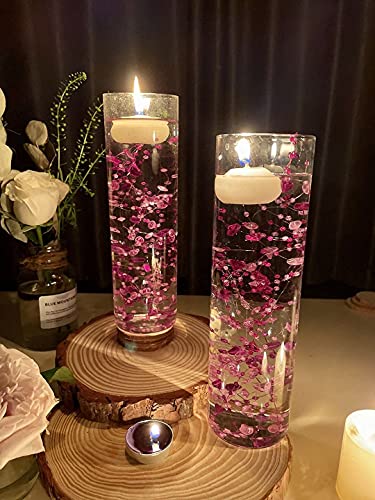 Image of TeaSu 12pcs Purple Crystal String for Floating Candles Centerpieces Table Decorations, Floating Crystal Vase Filler for Party, Birthday Decorations