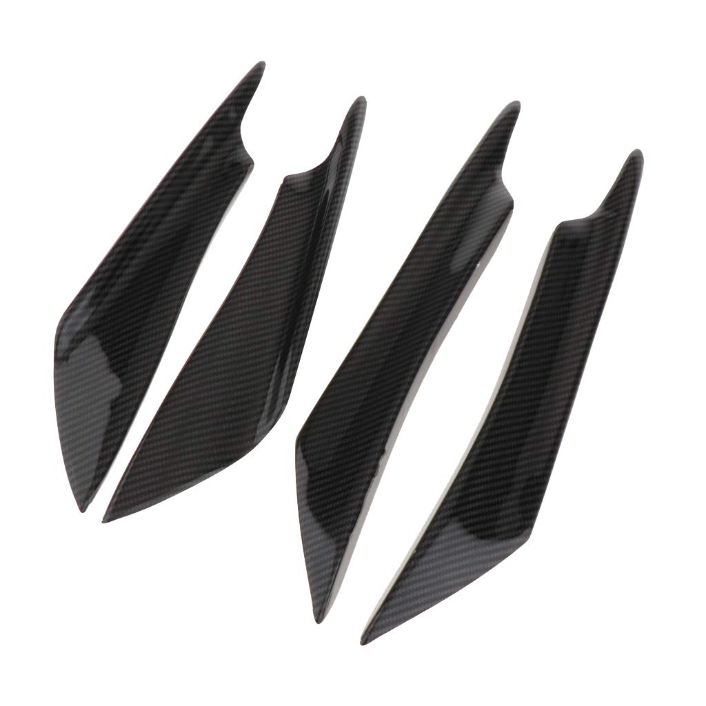 POPEYE 4pcs Carbon Fiber Pattern Trim Front Bumper Canards Fins Body Diffuser Splitters Kits, Universal Fit for Most Ca