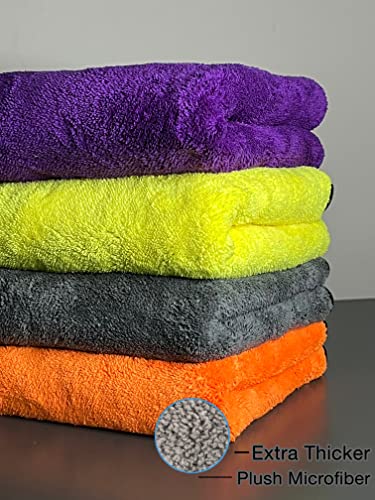 Image of Homerz Thick 600 GSM Microfiber Cloth for Car and Bike wash, 16 x 16 inch, Multicolour (Pack of 2)