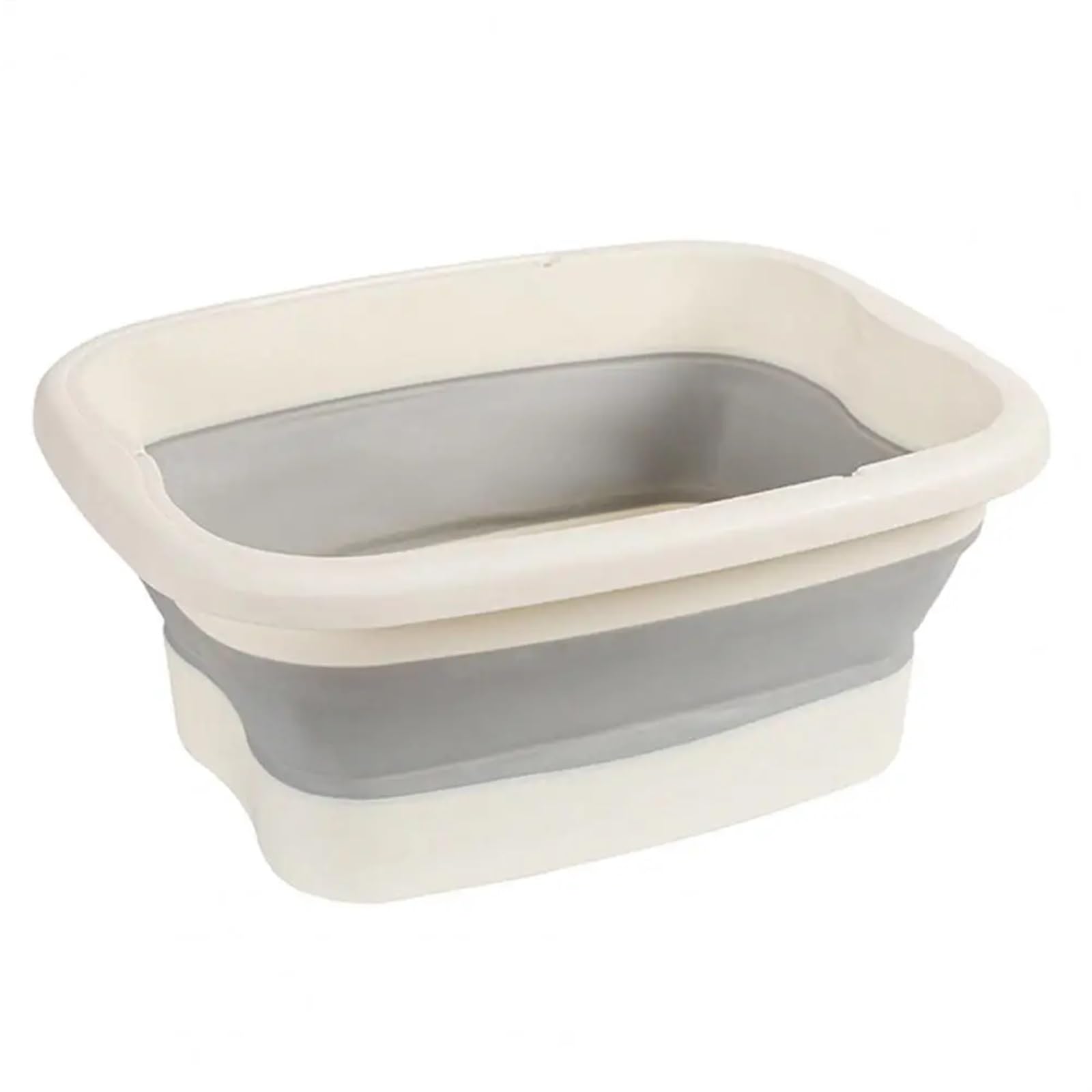 Cubo Plegable Para Remojo De Pies Cubo plegable for remojo de pies, lavabo baño for , plástico portátil for Camping, cocina, fruta, exterior, 2 uds(Grey)