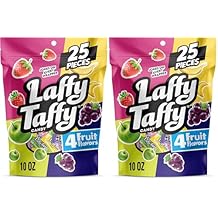 Laffy Taffy Assorted, Mini Bars, Stand Up Bag, Chewy Candy in a Variety of Fruity Flavors, 10 oz Pack of 2