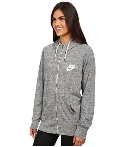 Nike Womens Gym Vintage Full Zip Hoodie Carbon Heather/Sail SM