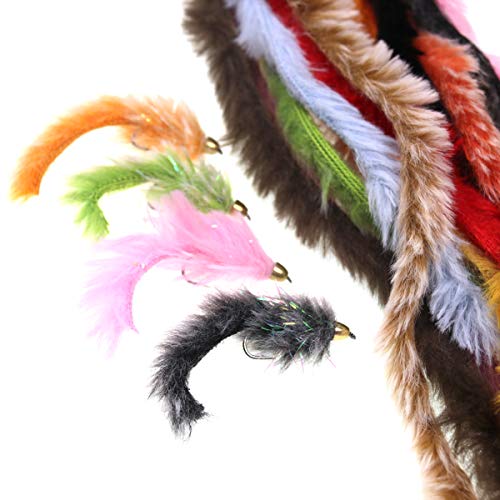 wifreo 16 Packs Faux Rabbit Strips 3mm Zonker Double Bunny Streamer Fly Tying Materials
