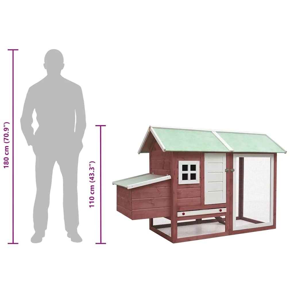 Mangloder - Jaula para pollos, madera de pino maciza, 170 x 81 x 110 cm, con techo y rejilla, para jardín, exterior, interior, gallinero con rampa y cajón
