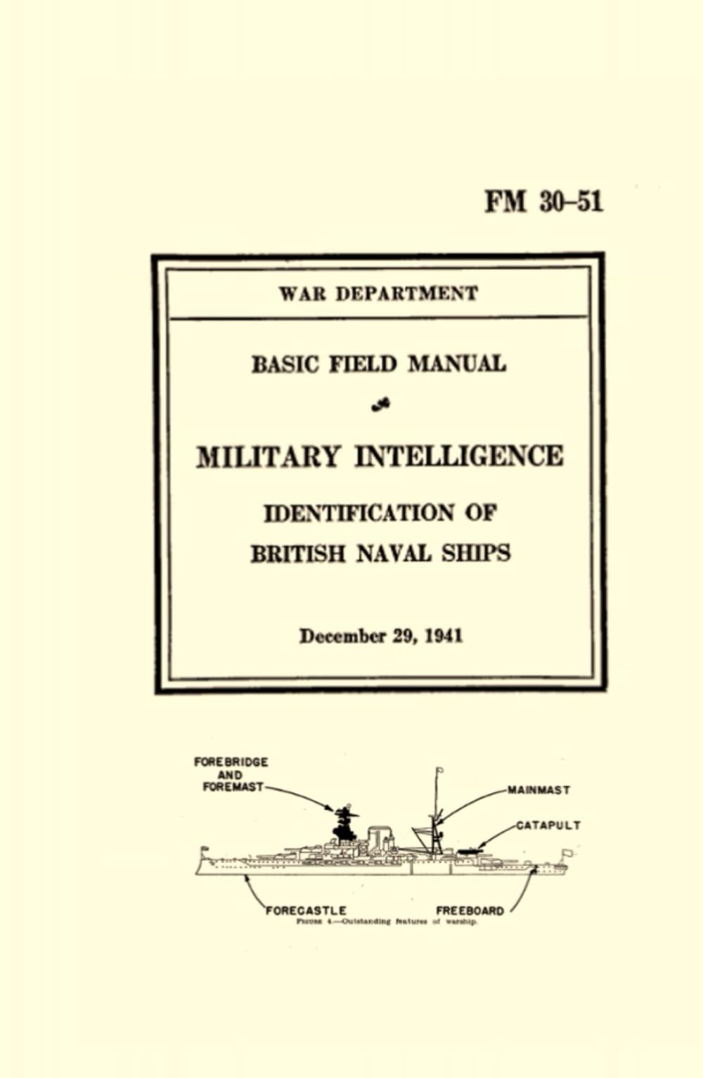 Basic Field Manual Military Intelligence FM 30-51: Identification of British Naval Ships