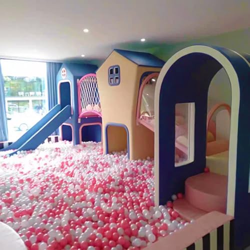 KIBONCY Sicheres, weiches Indoor-Spielset for Kinder – Themenwelt mit Rutsche, Bällebad und Kletterzonen, langlebige, ungiftige Spielstruktur for Zuhause, Kindertagesstätten gewerbliche Nutzung(E)