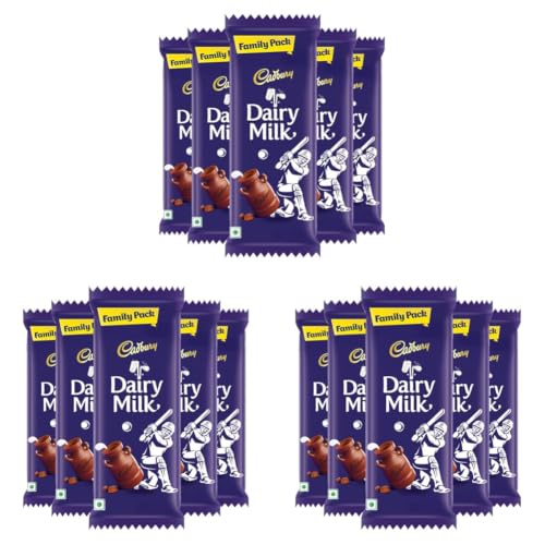 Image of Cadbury Dairy Milk Family Cricket Pack Chocolate Bar, 112 g (Pack of 15)