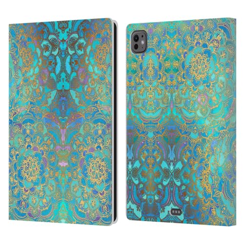 Étui iPad Pro 11 M4 en cuir Micklyn Le Feuvre avec mandala saphir chic