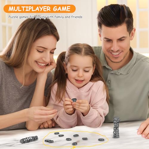 Aoyfuwell Magnetisches Schachspiel, 40 Stück Magnet Spiel, Tisch Magnetspiele mit Magnetische Steine, Tragbares Magnetisches Schachbrett Magnetic Spiele für Familientreffen Partyzubehör