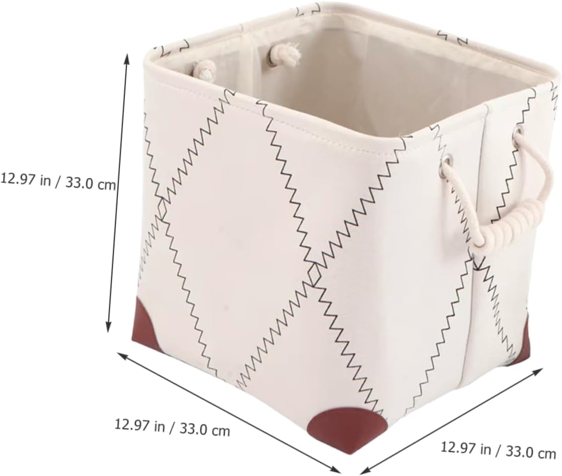 Ciieeo Canvas Storage Case Cotton Rope Handles Multi-purpose Clothes Organizer for Home Laundry and Sundries Elegant and Foldable Storage Basket