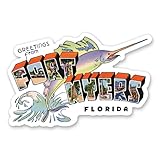 Squiddy Greetings from Fort Myers Florida - Vinyl Sticker Decal for Phone, Laptop, Water Bottle (4' Wide)