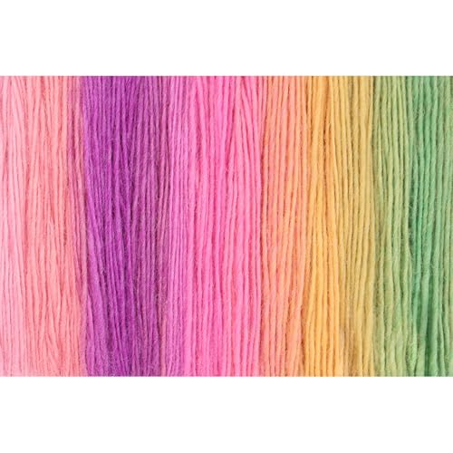 Image of NICEEC 3 Skeins 100% Rainbow Wool Yarn Soft Gradient, Self-Striping, Colorful Single Ply Yarn for Crochet & Knitting (Total 196ydsx3 /1.76ozx3) - 29#