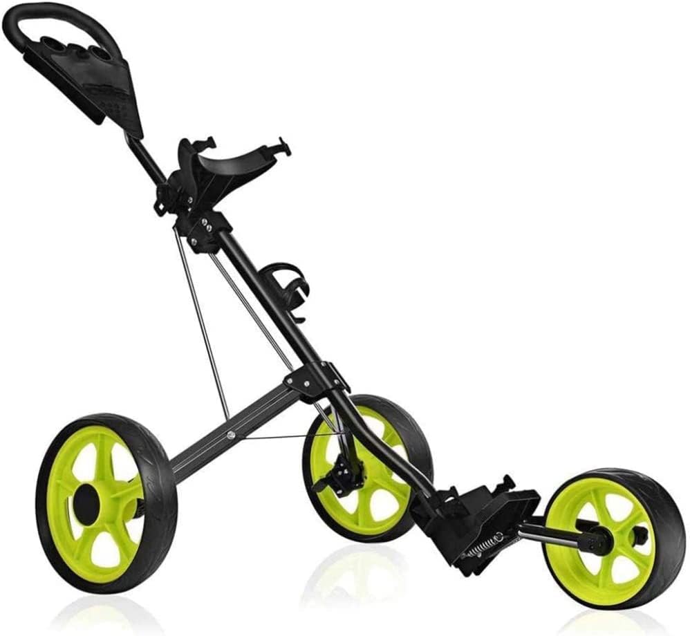 Golf Push Cart, Golf Cart for Golf Bag, Golf Push Carts 3 Wheel Folding, for Men Women Golf Cart Accessories and Necessitie, Easy to Open