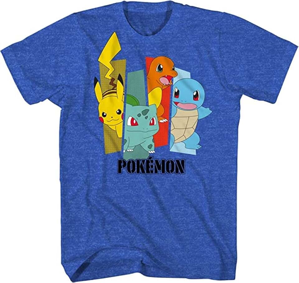 Mighty Fine Pokemon Boys Charizard Pikachu Short Sleeve T-Shirt - Pokemon for Little and Big Boys Sizes XS-XXL