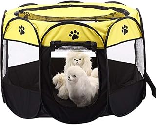Aoweika Portable Pet Playpen, Puppy Dog Cat Playpen with 8-Panel Kennel, Indoor/outdoor Pet Tent Fence for Pet Kennel Cage, Rabbit Guinea Pig Playpen and Hamster Cage