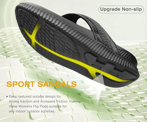 Image of KuaiLu Womens Orthotic Cushion Flip Flops Sport Recovery Walking Sandals for Women with Comfortable Arch Support - Adjustable Flatform Slip On Indoor Outdoor For Summer Casual