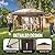 CROWN SHADES 11x11 Pop Up Gazebo, Patented One Push Outoor Canopy Tent with Wheeled STO-N-Go Cover Bag, Pop Up Canopy with Netting for Patio, Backyard (11x11, Beige & Coffee)