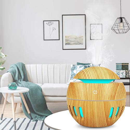 Andoer Umidificador de ar USB difusor de óleo de aroma Cool Mist Maker madeira que muda de cor LEDs