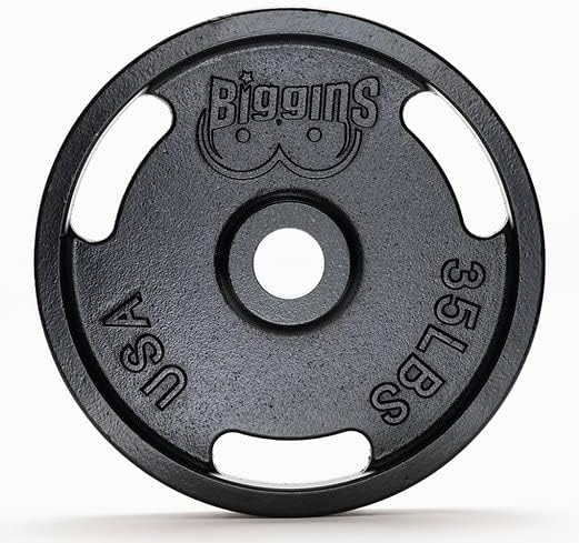 Biggins 1.0 Machined Cast Iron 35Lb Olympic Weight Plate Pair