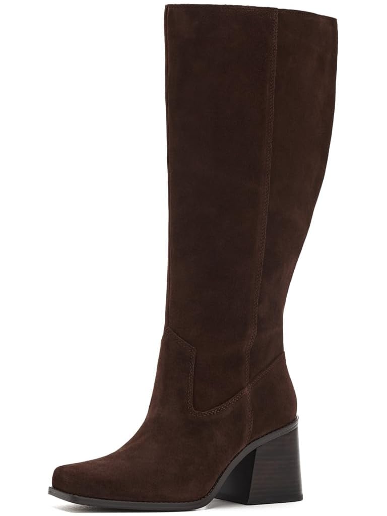 Brown Vince Camuto Sangeti Wide Calf Stacked Heel Knee High Boot