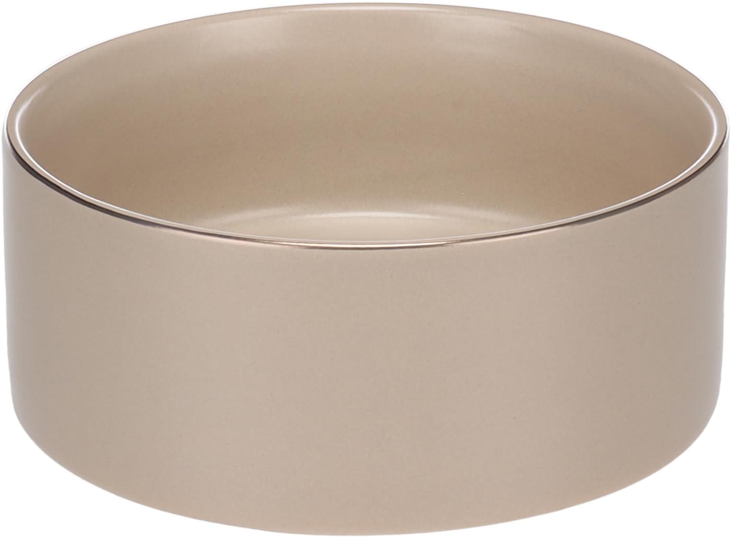 FEEDING AND DRINKING BOWL ERAM ROUND BEIGE 16x6,5CM 800ML