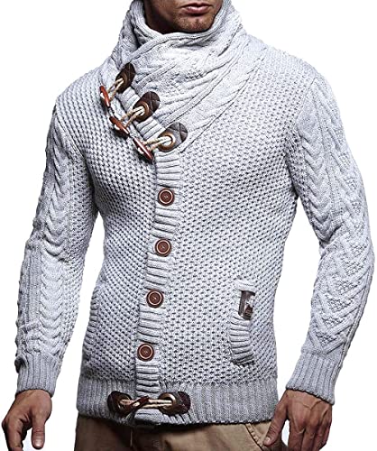 Men's Turtleneck Cable Knit Button Down Cardigan,Fall Winter Pullover Casual Sweaters3