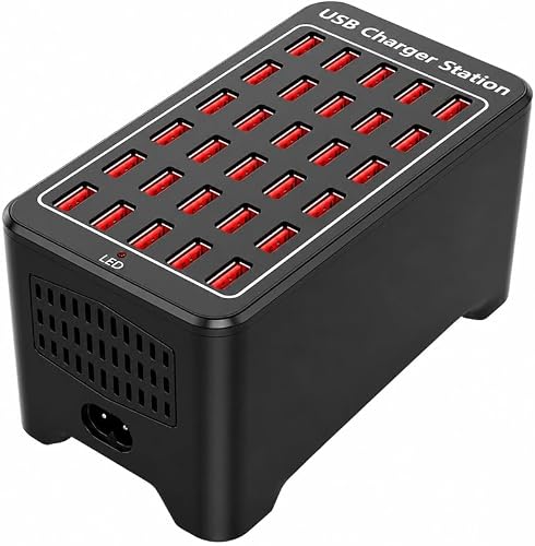 30 Port USB Charging Station 150W Compatible with iPhone, Samsung, iPad, Android, Tablets & USB Devices