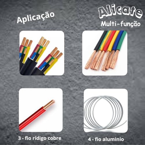Alicate Multifuncional 7 em 1 Para Corte, Desencape, Crimpagem, Torção e Ramificação de Fios, Aço In