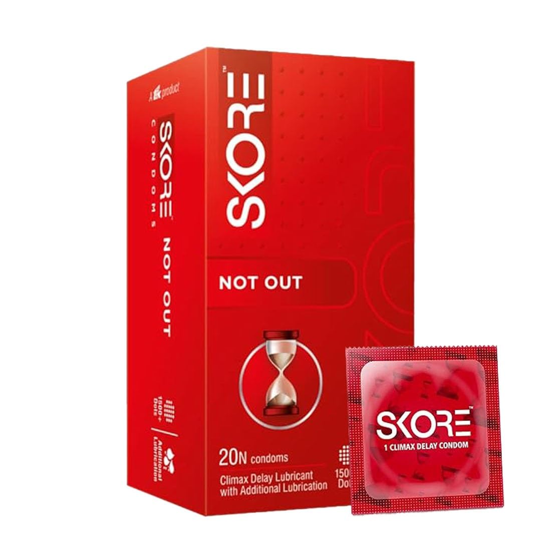 Not Out Climax Delay and Dotted Condoms- 20 condoms