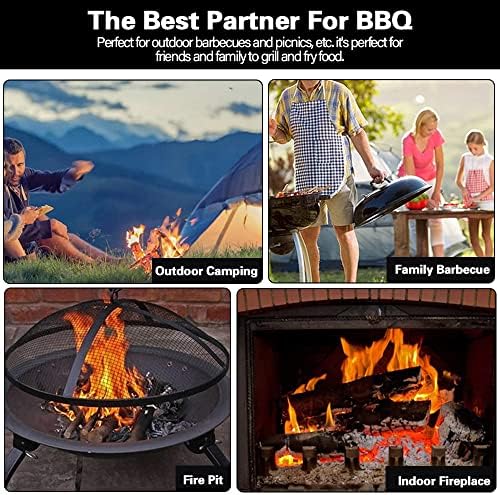 YAANBUNB BBQ Fan Air Blower Manual Barbecue Fire Starter Outdoor Cooking BBQ Fan Portable Barbeque Air Blower Fast Fire Starter Bellows Cooking Lighter Tools for Outdoor Barbecue Picnic Camping Hiking