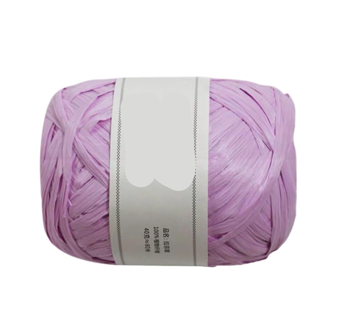Hilo Lafite de fibra vegetal violeta de 40g para tejer sombreros de paja a mano verano