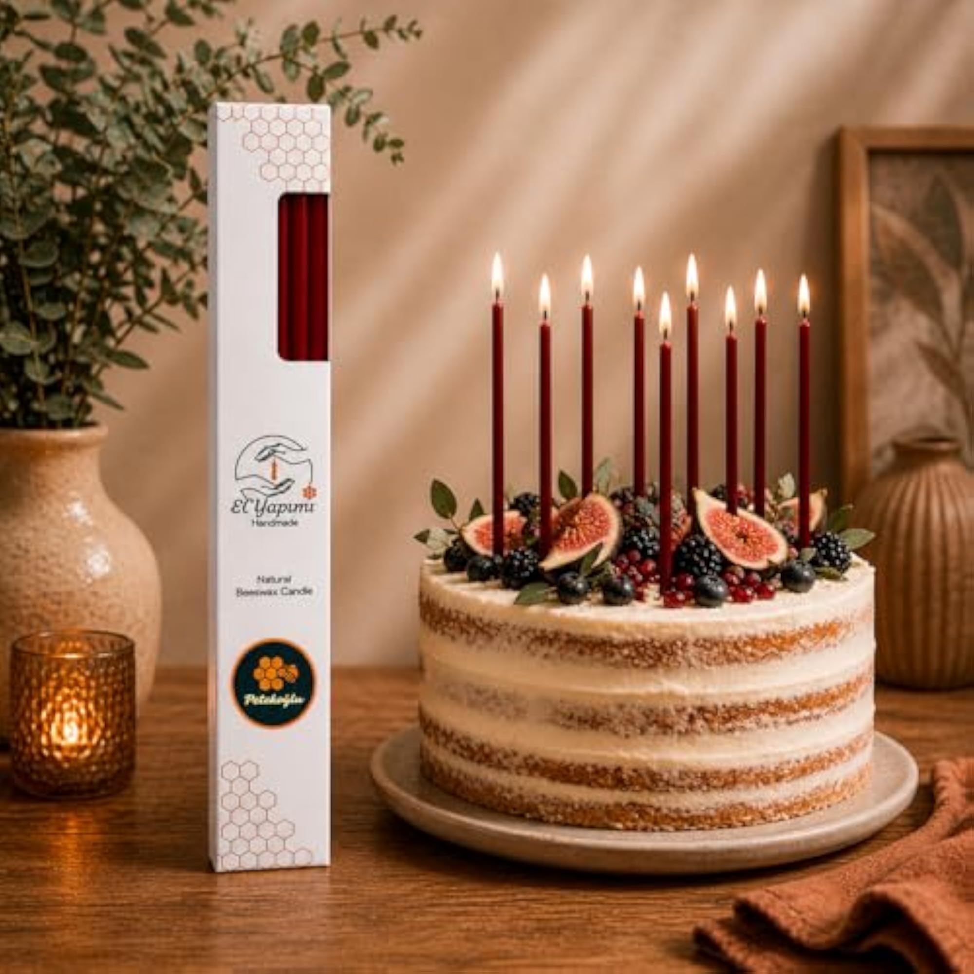 Handcrafted Beeswax Wish Candles, 15-Pack