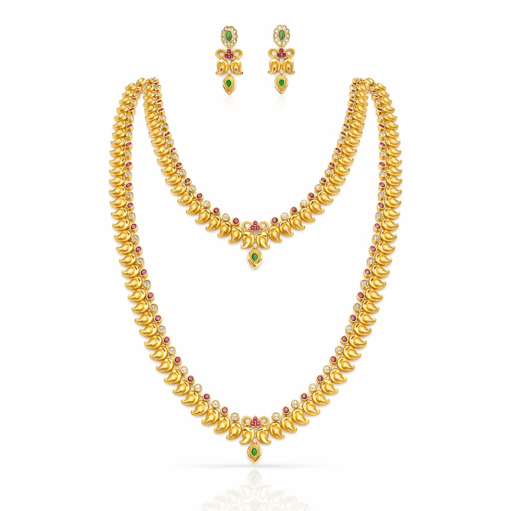 Temple Style Mango Necklace Set with Earrings – Festival Wear Jewellery