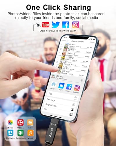 Eatop USB128-DARK GREY Flash Drives 128Gb Intended For Iphone 15, Memory Stick Storage For Photos And Videos, Usb External Memory Storage Flash Drive Compatible thumb #6