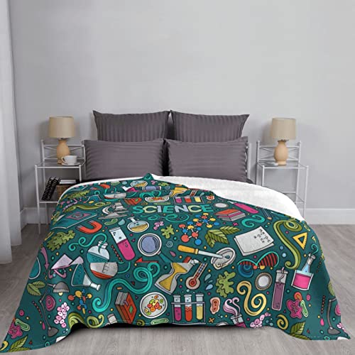 Couverture flanelle science pour chambre et camping doux