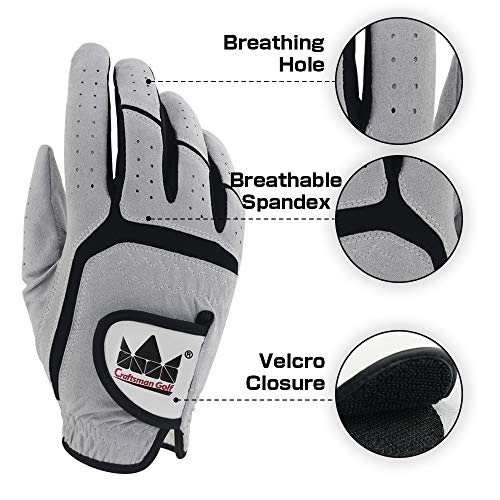 Craftsman Golf 3-Pack White Or Gray Golf Gloves For Men Worn On Right Hand (Gray, S) #TOP1