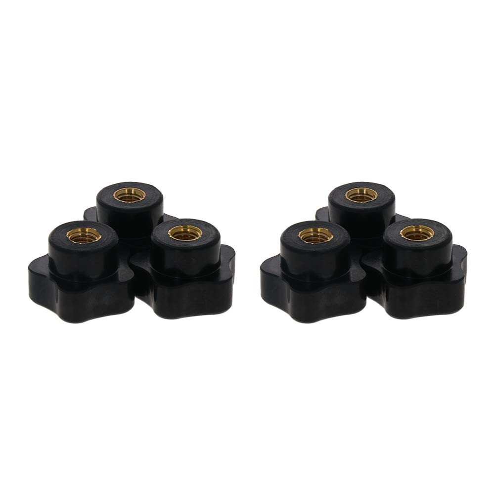 Othmro Women's Black M8 Handle 32Mm Galvanized Star Head Screw Type Clamping Knob Bakelite 6 Pcs