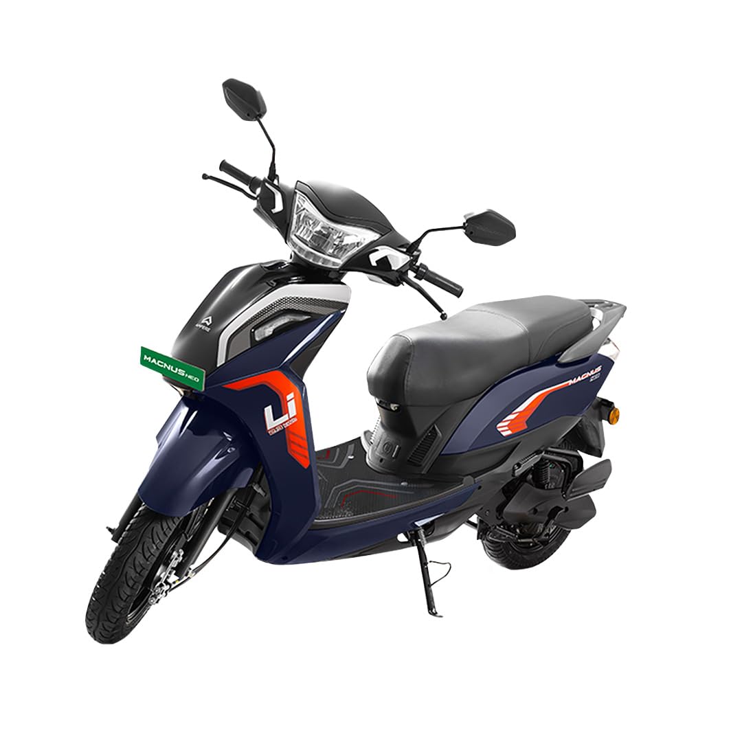 Ampere Powered by Greaves Electric Mobility Magnus Neo Electric Scooter | 80-95 km Real Range, Safest LFP Battery with 5-Year/75,000km Warranty, City-Speed Family Scooter, Strong Dual Frame Chassis (Ocean Blue)