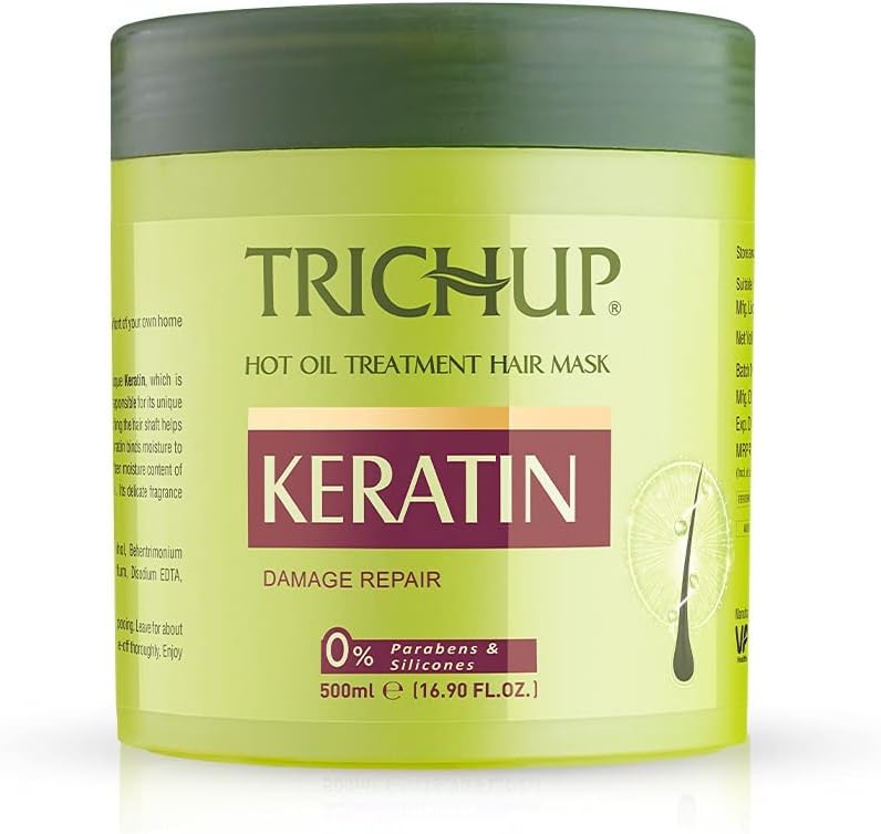 Green Velly Tricchup Keratin Hair Mask 500ml – For Intense Damaged Hair Repair – Salon Like Hair Spa at Your Home – For Dry & Damaged Hair